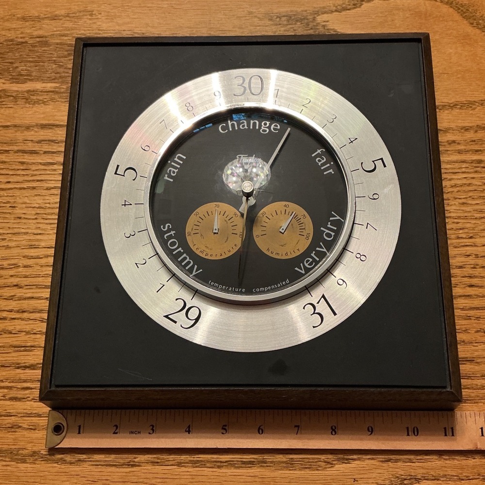 Vintage Weather Station Barometer Thermometer Hygrometer Mid Century Modern Wall